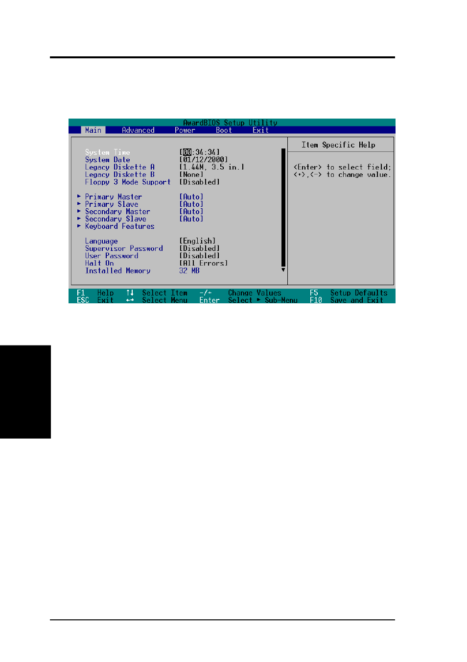 Bios setup, 3 main menu | Asus A7N266-C User Manual | Page 54 / 102