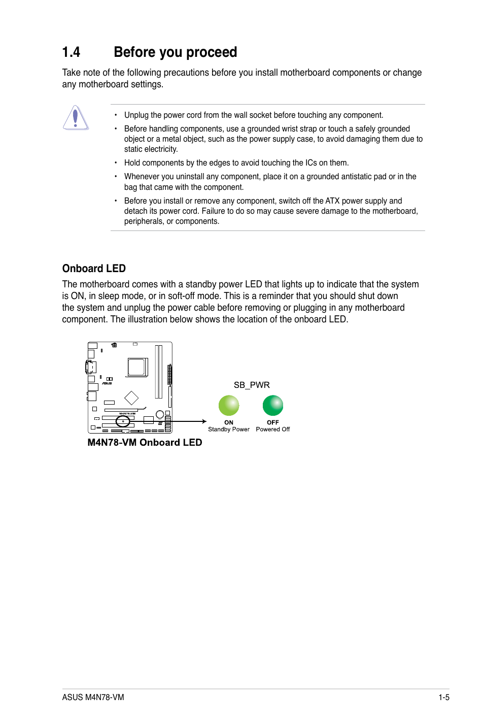 4 before you proceed, Before you proceed -5 | Asus M4N78-VM User Manual | Page 17 / 64