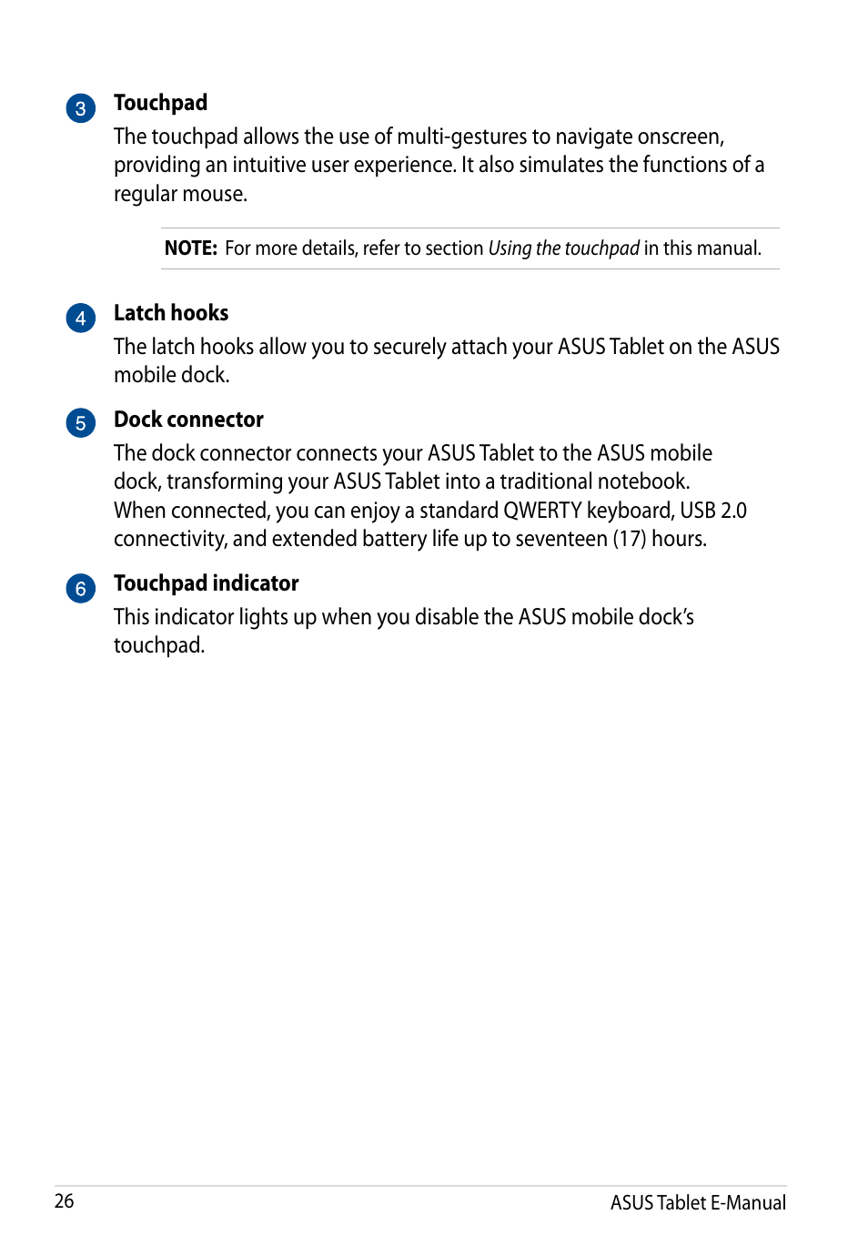 Asus Transformer Pad TF502T User Manual | Page 26 / 84