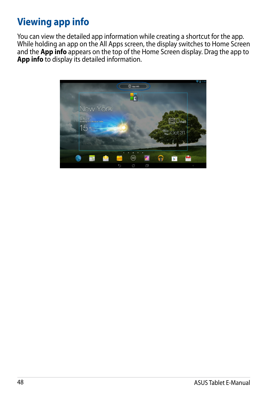 Viewing app info | Asus Transformer Pad TF502T User Manual | Page 48 / 84