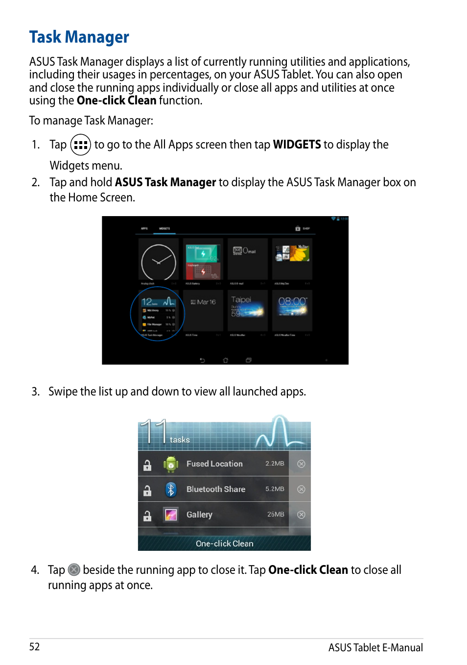 Task manager | Asus Transformer Pad TF502T User Manual | Page 52 / 84