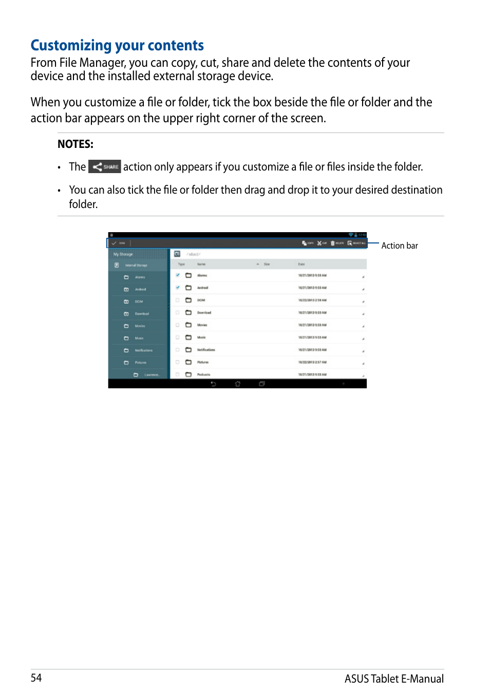 Customizing your contents | Asus Transformer Pad TF502T User Manual | Page 54 / 84