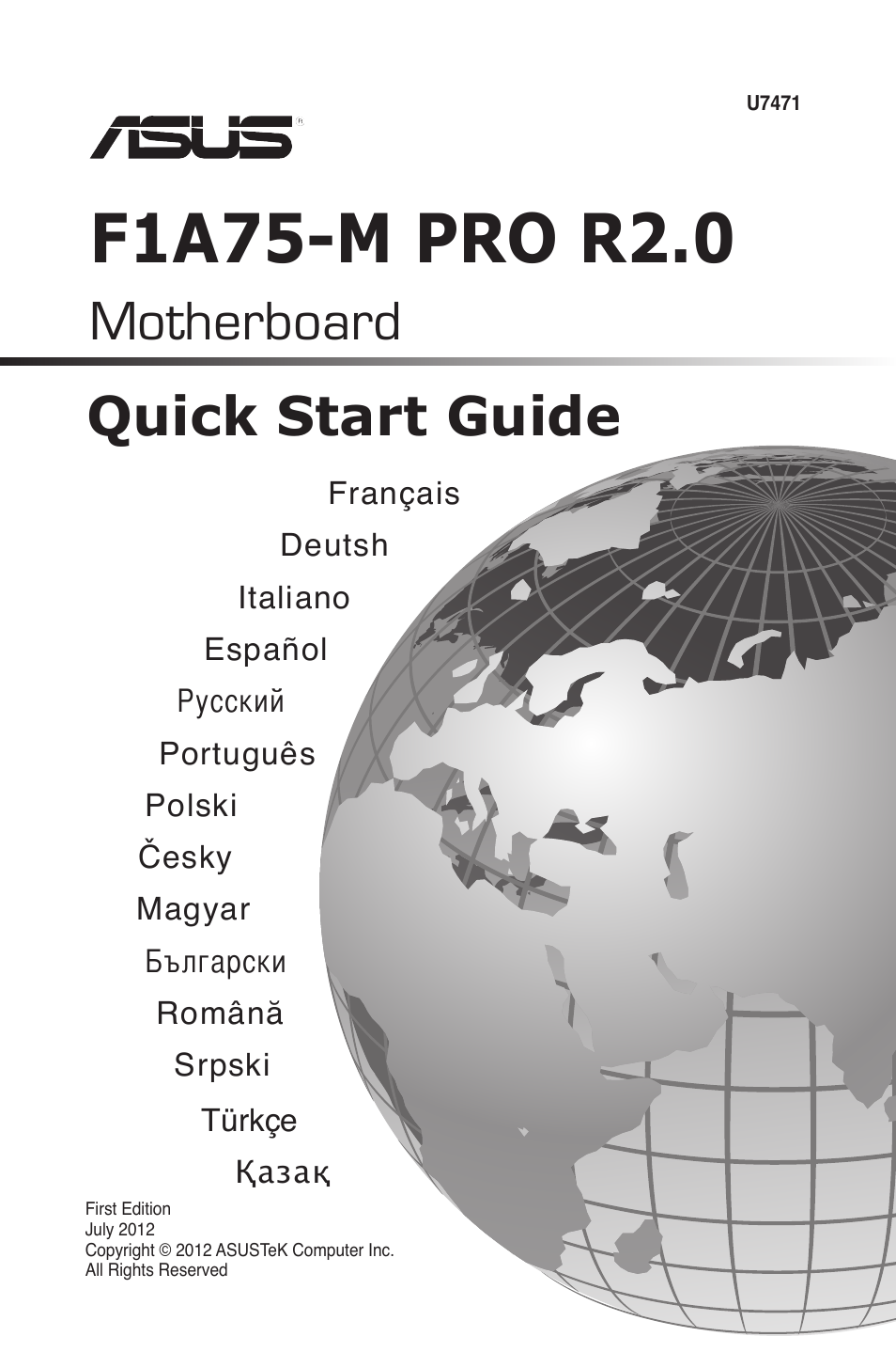 Asus F1A75-M PRO R2.0 User Manual | 12 pages