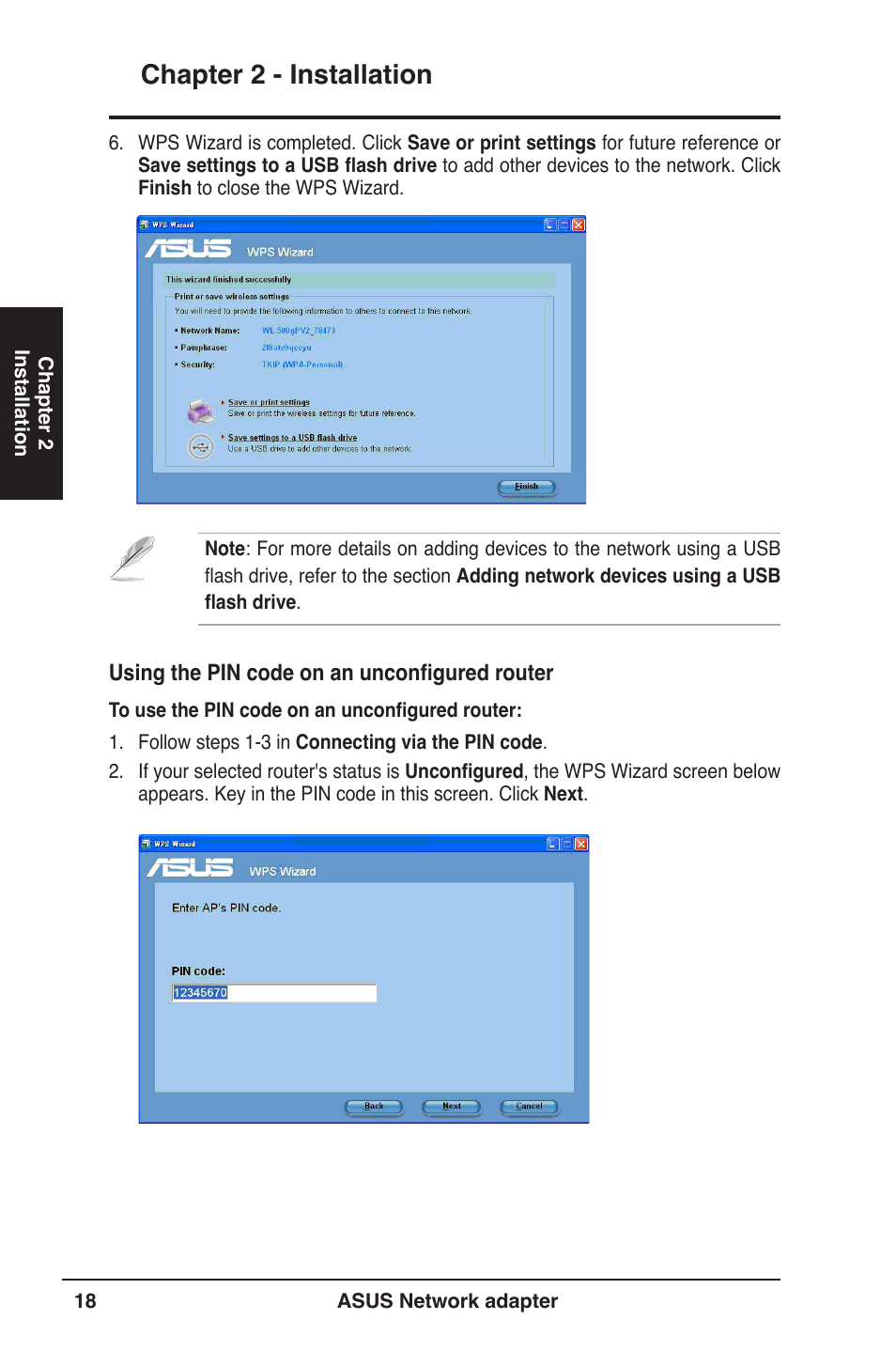 Chapter 2 - installation | Asus USB-N13 User Manual | Page 18 / 69