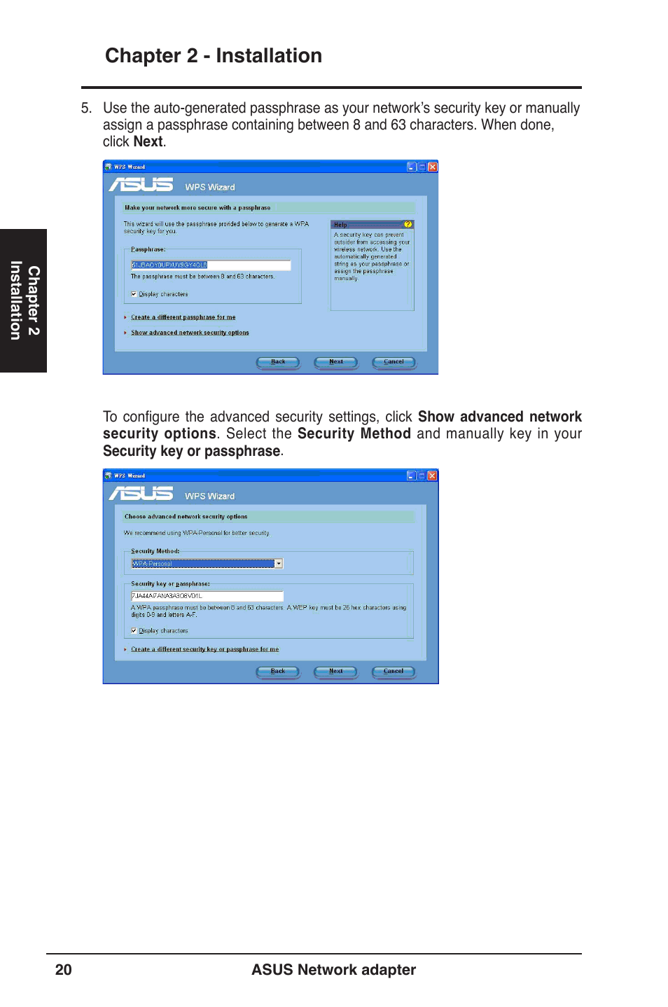 Chapter 2 - installation | Asus USB-N13 User Manual | Page 20 / 69