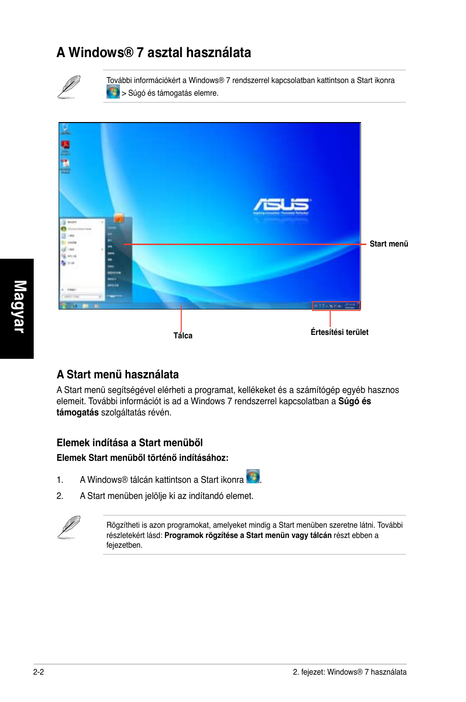 A windows® 7 asztal használata, A windows® 7 asztal használata -2, Mag ya r m ag ya r m ag ya r m ag ya r | Asus CG8350 User Manual | Page 172 / 384