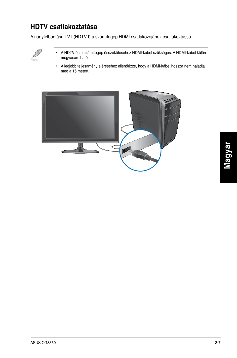 Hdtv csatlakoztatása, Hdtv csatlakoztatása -7, Mag ya r m ag ya r m ag ya r m ag ya r | Asus CG8350 User Manual | Page 193 / 384