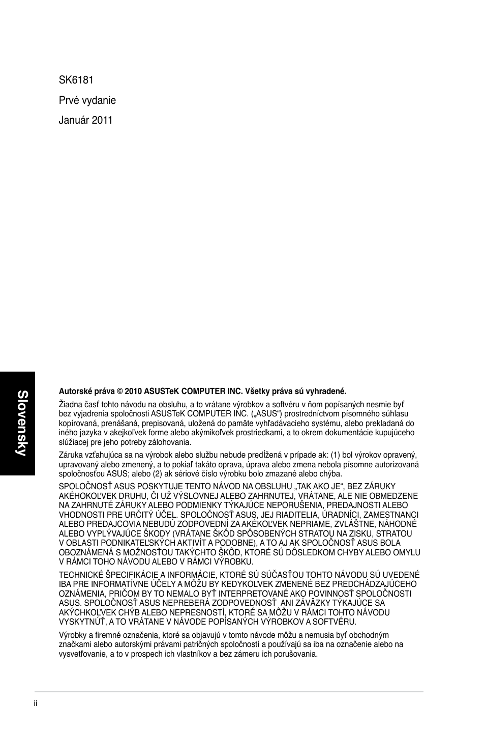 Slovensky | Asus CG8350 User Manual | Page 230 / 384