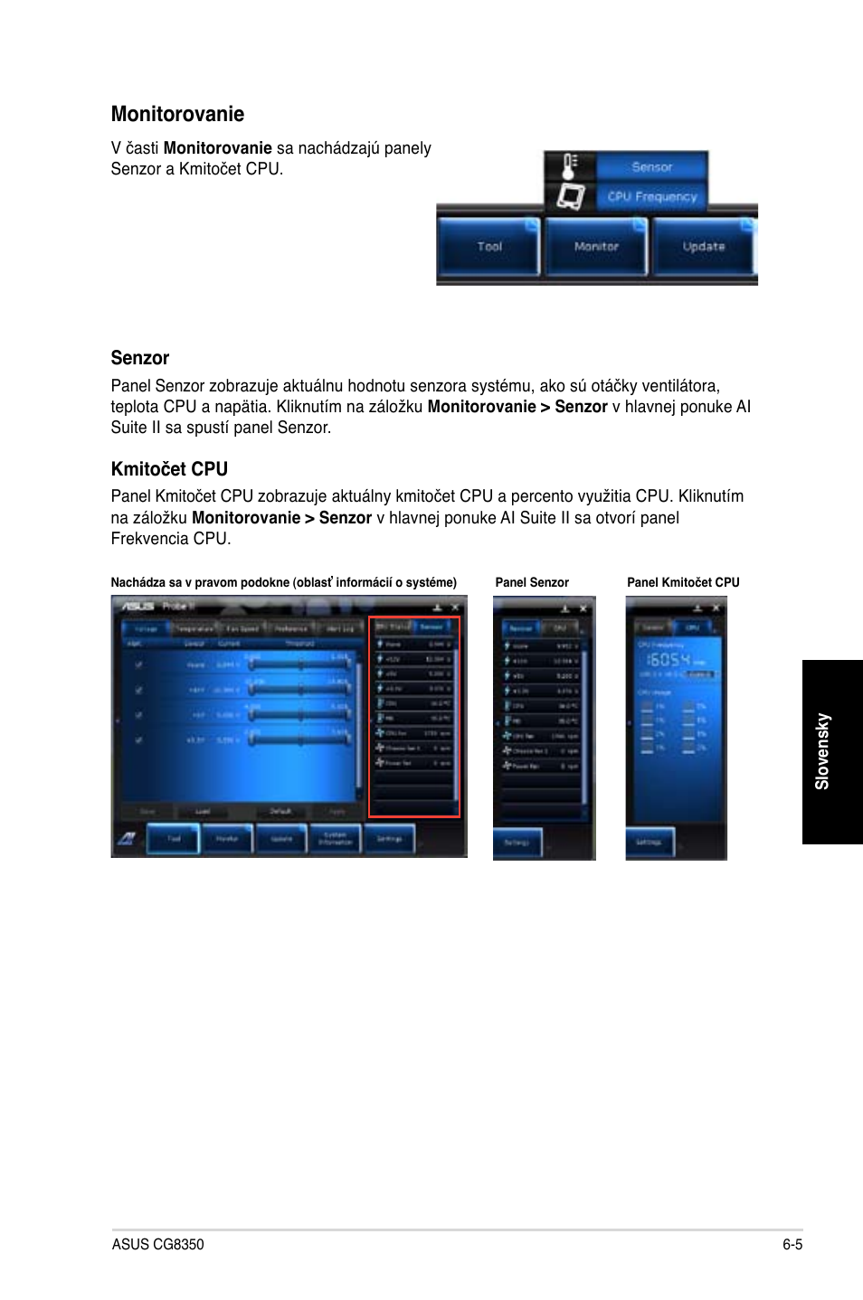 Monitorovanie | Asus CG8350 User Manual | Page 281 / 384