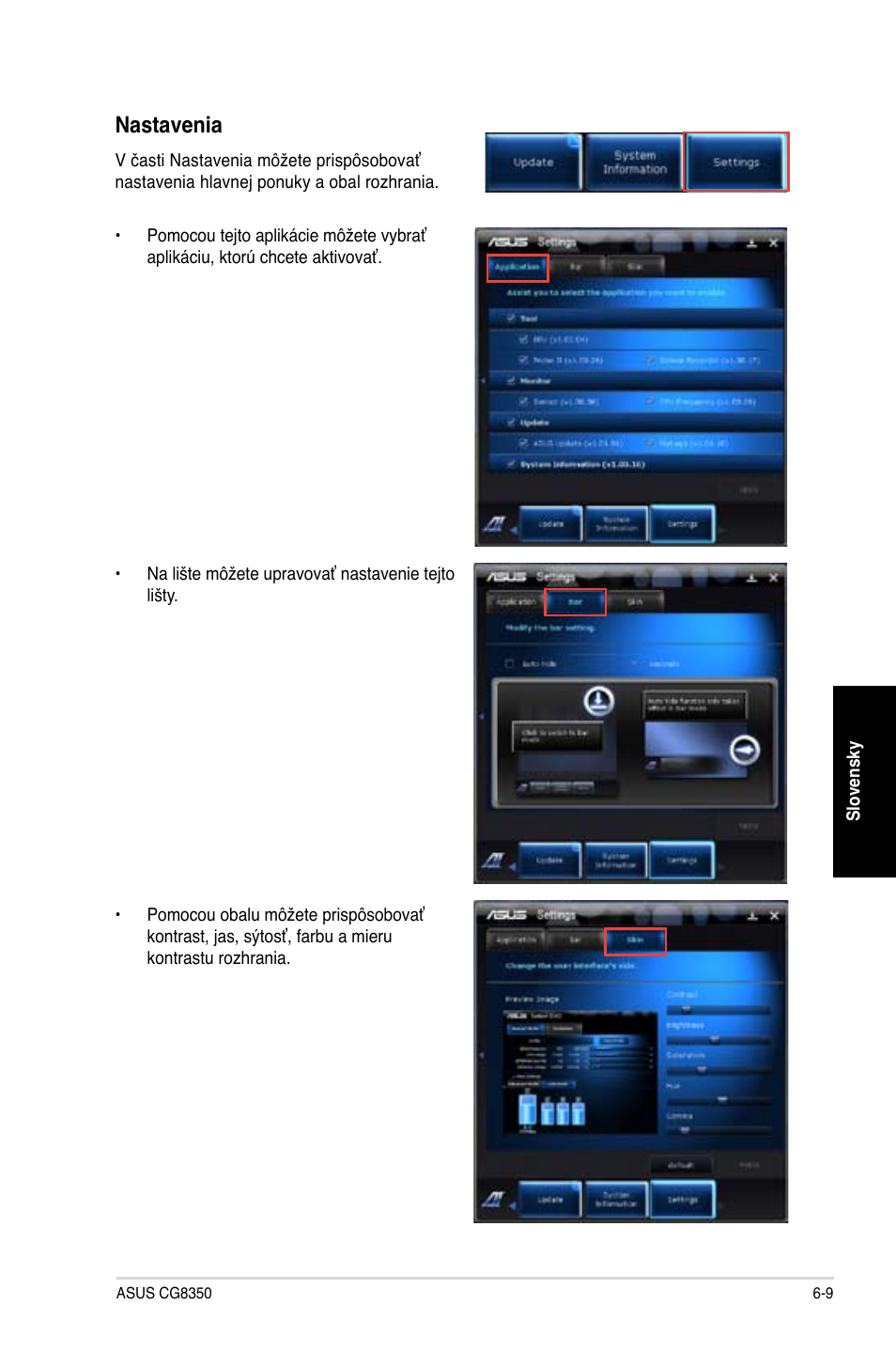 Nastavenia | Asus CG8350 User Manual | Page 285 / 384