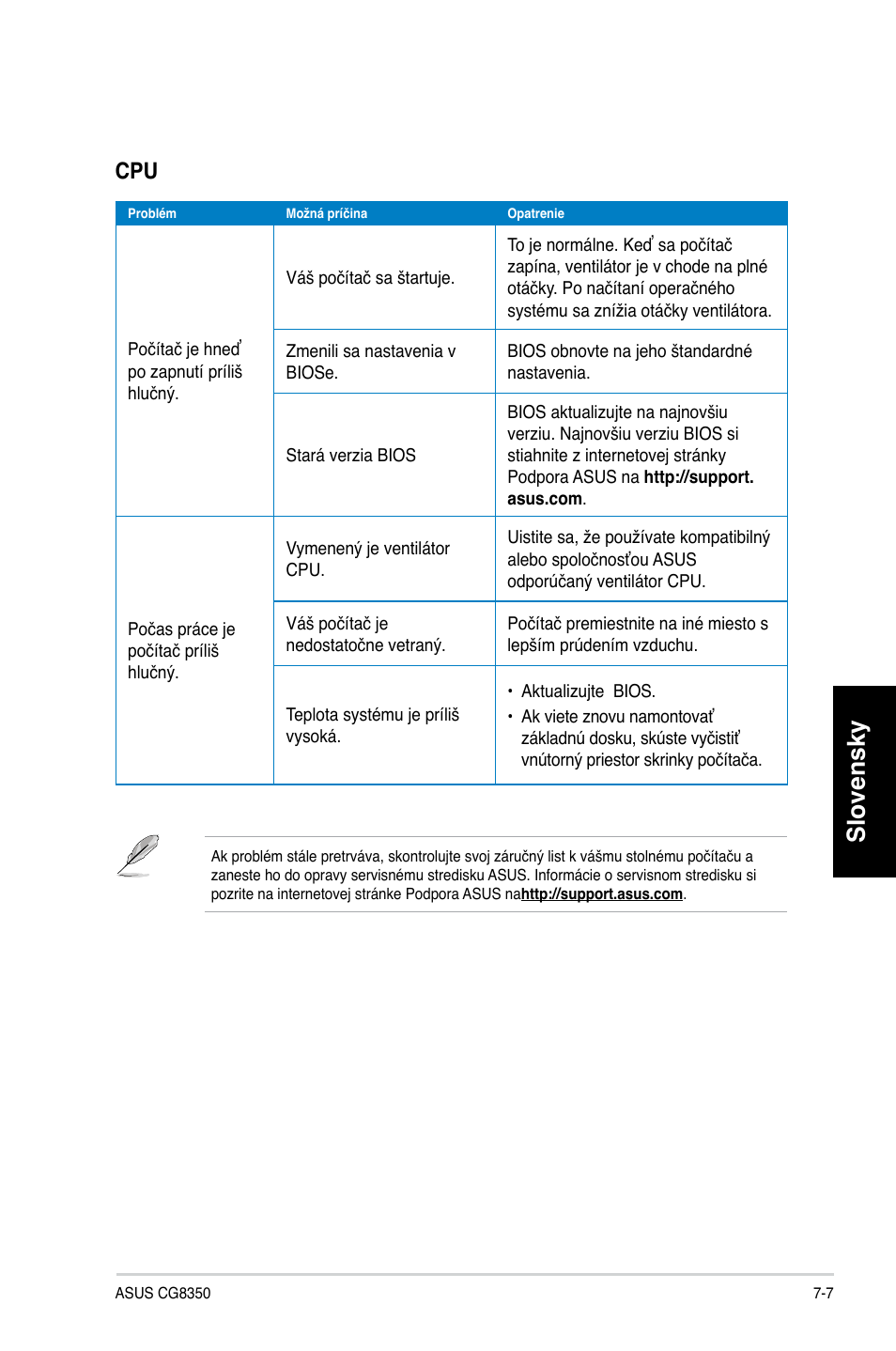 Slovensky | Asus CG8350 User Manual | Page 303 / 384