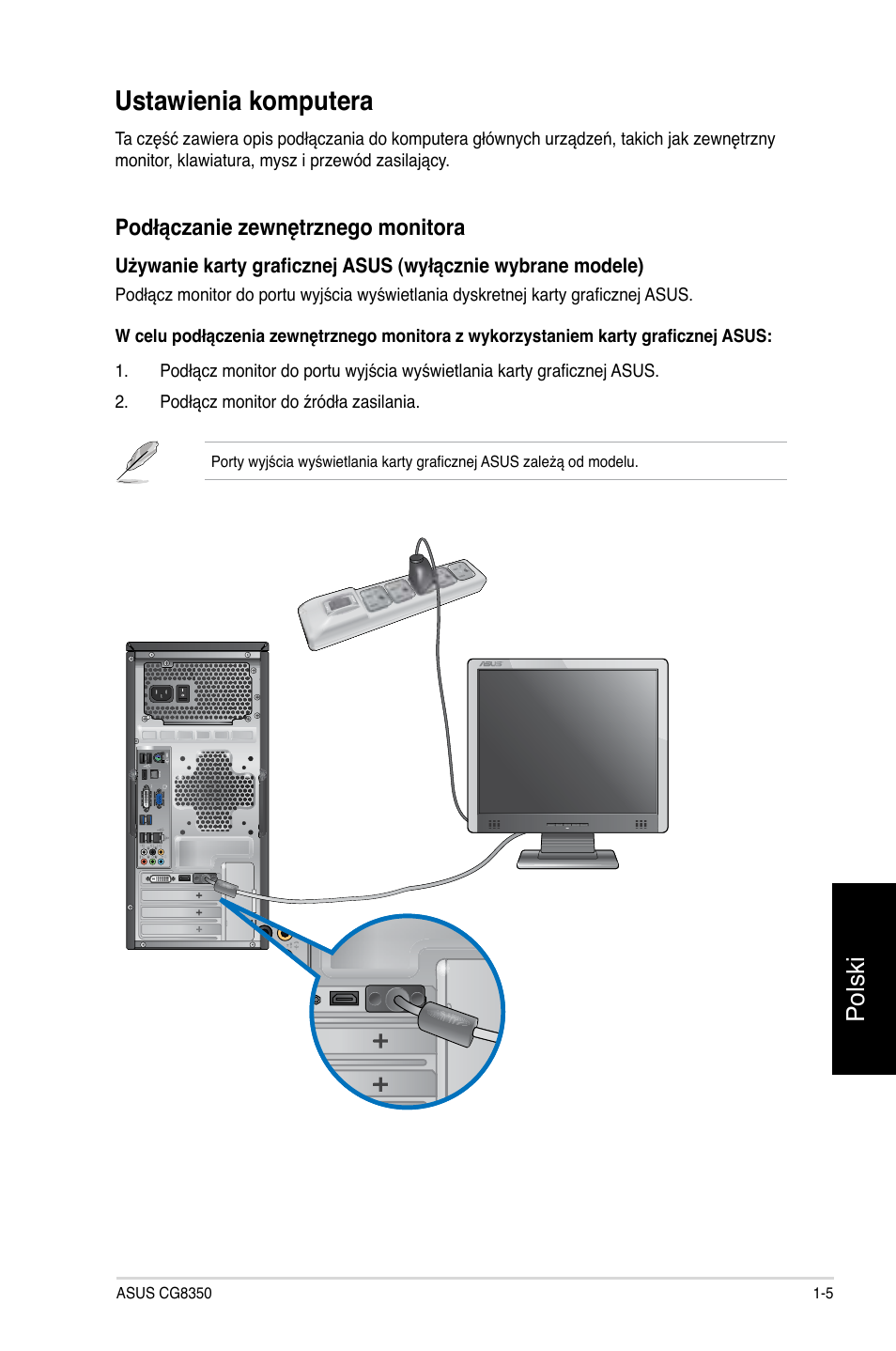 Ustawienia komputera, Ustawienia komputera -5, Polski | Asus CG8350 User Manual | Page 319 / 384