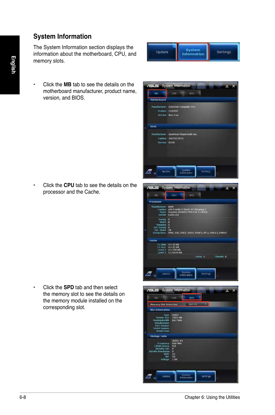 System information | Asus CG8350 User Manual | Page 56 / 384