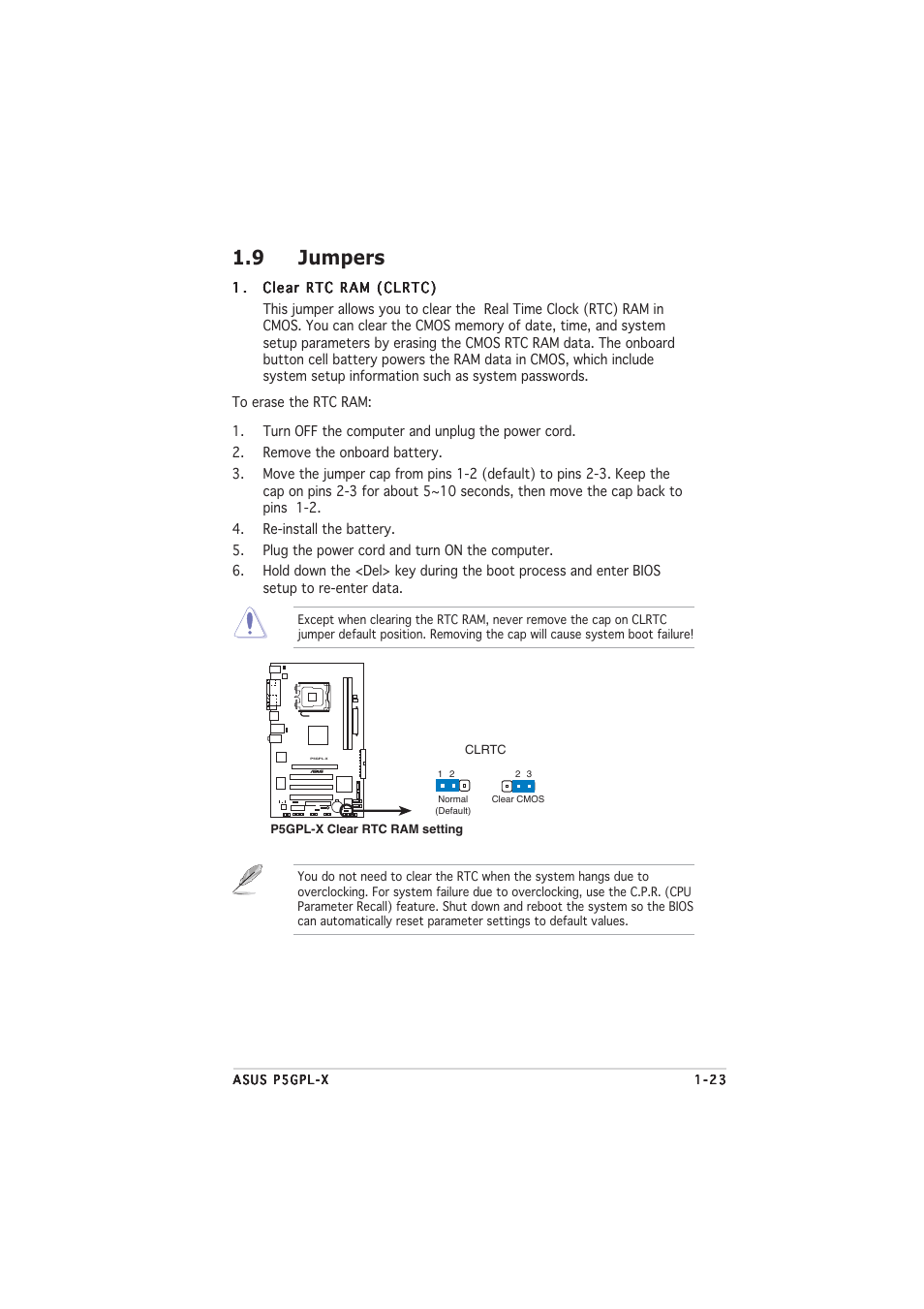 9 jumpers | Asus P5GPL-X User Manual | Page 35 / 94