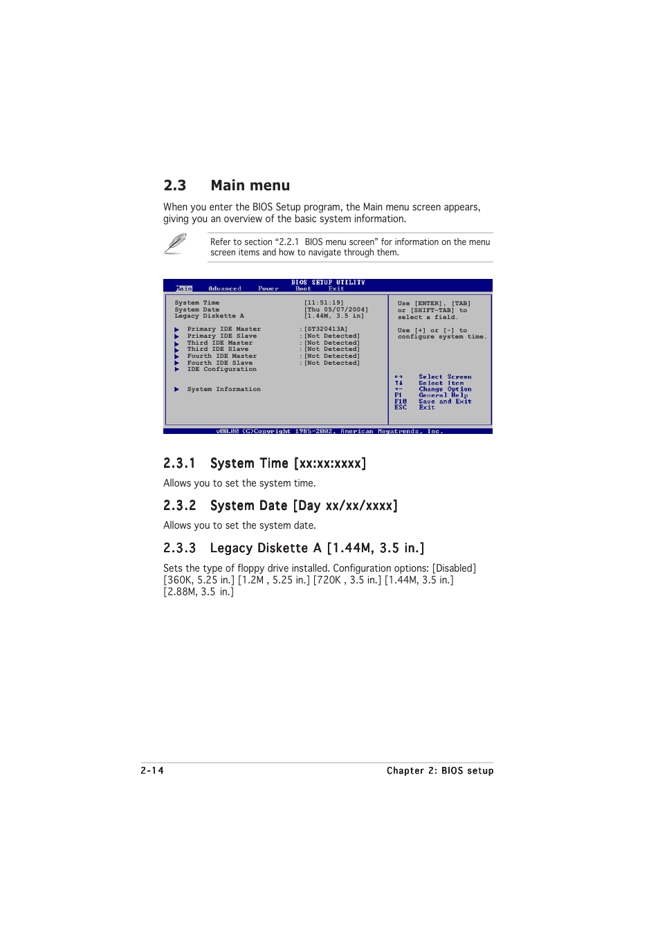 3 main menu | Asus P5GPL-X User Manual | Page 60 / 94