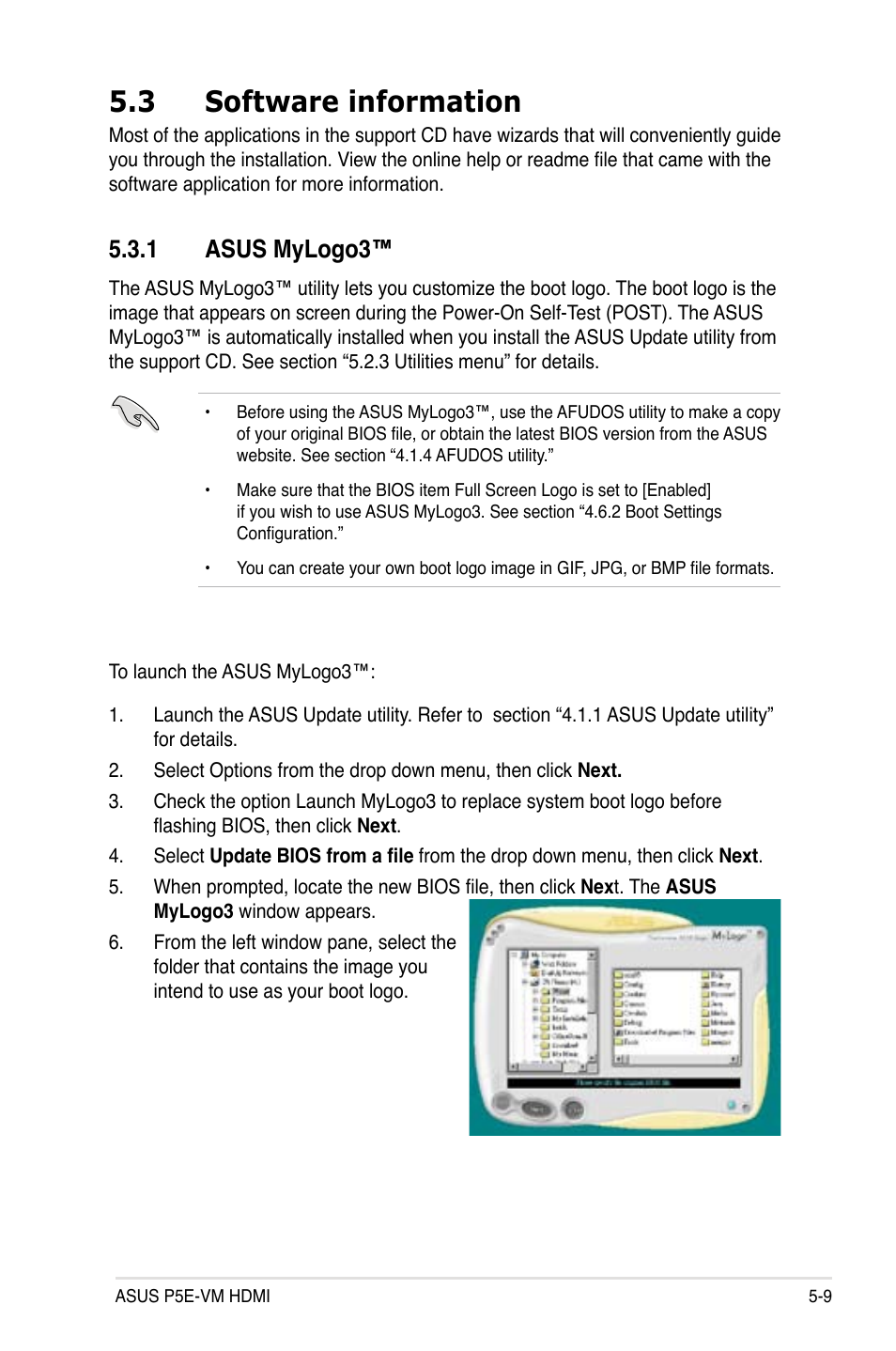 3 software information, 1 asus mylogo3 | Asus P5E-VM HDMI User Manual | Page 115 / 156