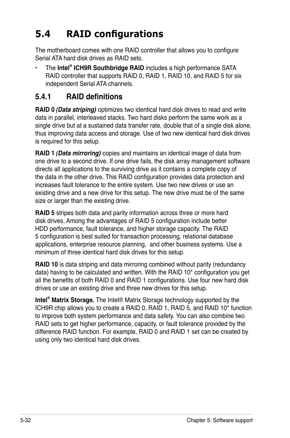 4 raid configurations, 1 raid definitions | Asus P5E-VM HDMI User Manual | Page 138 / 156