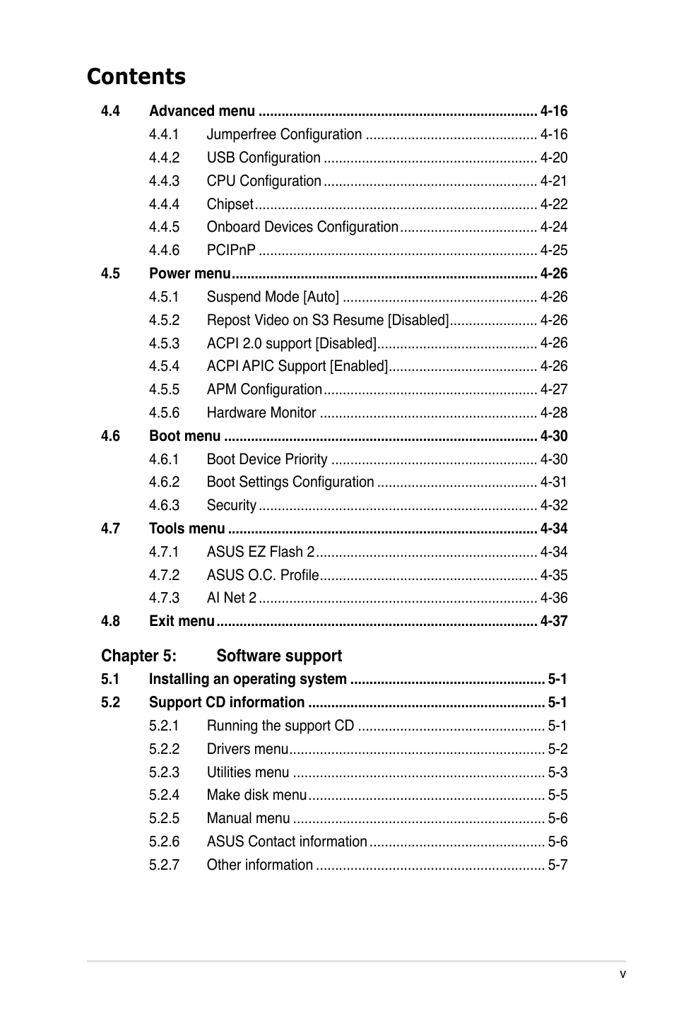 Asus P5E-VM HDMI User Manual | Page 5 / 156