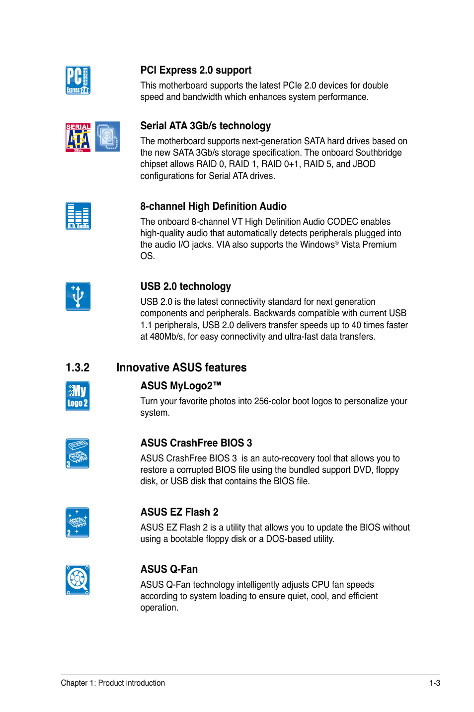 2 innovative asus features, Innovative asus features -3 | Asus M3A78 User Manual | Page 13 / 58
