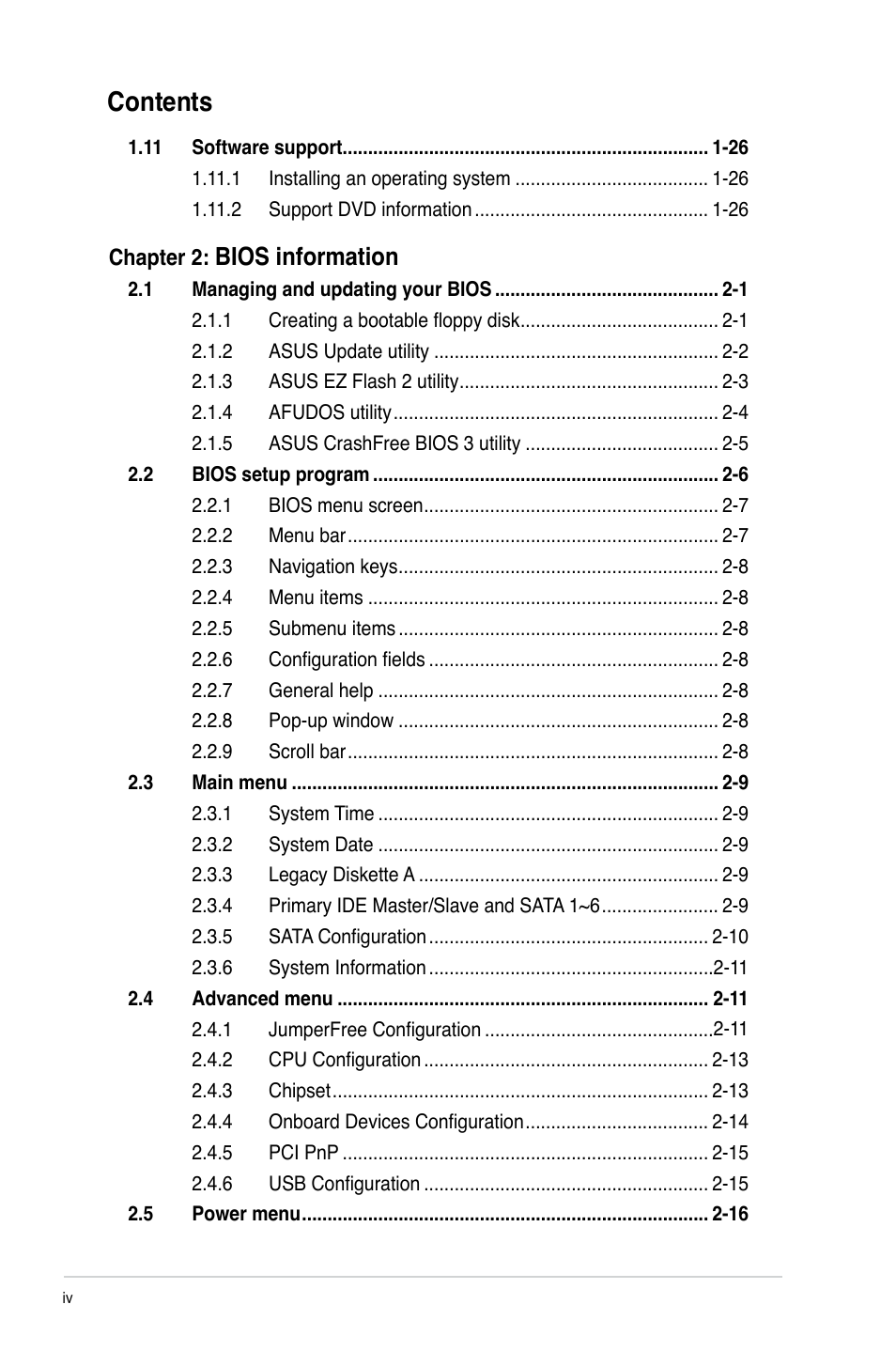 Asus M3A78 User Manual | Page 4 / 58