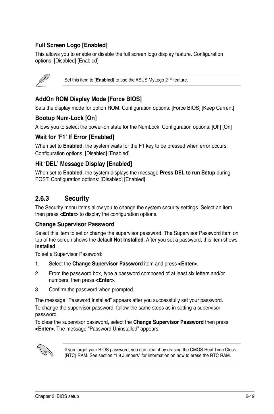 3 security, Security -19 | Asus M3A78 User Manual | Page 55 / 58