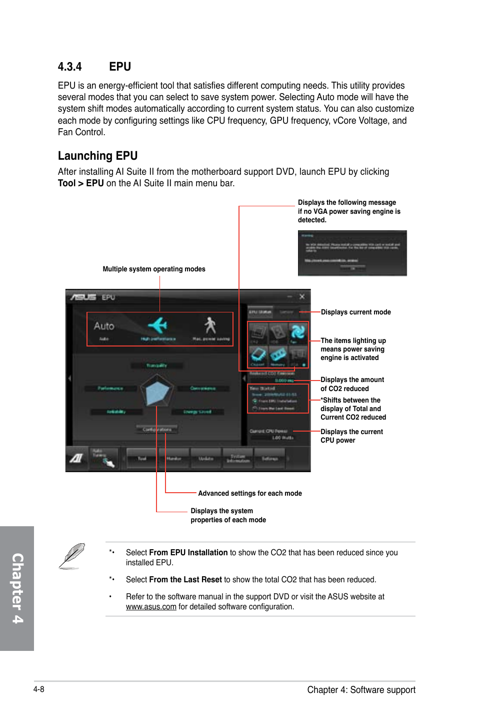 4 epu, Epu -8, Chapter 4 | Launching epu | Asus P8B75-V User Manual | Page 104 / 136