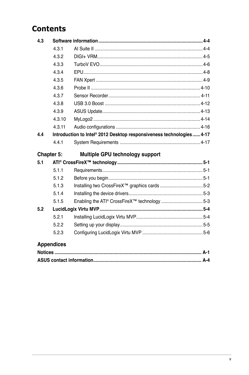 Asus P8B75-V User Manual | Page 5 / 136