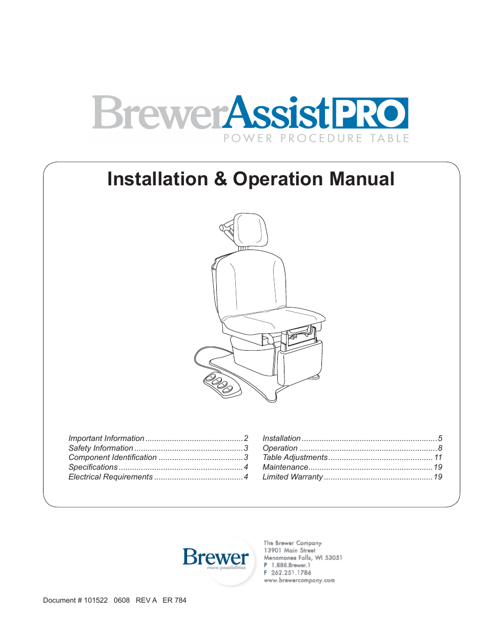 Brewer AssistPRO User Manual | 19 pages