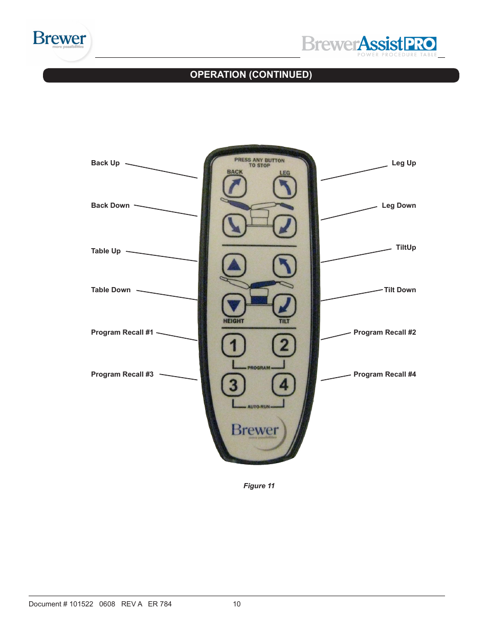 Operation (continued) | Brewer AssistPRO User Manual | Page 10 / 19