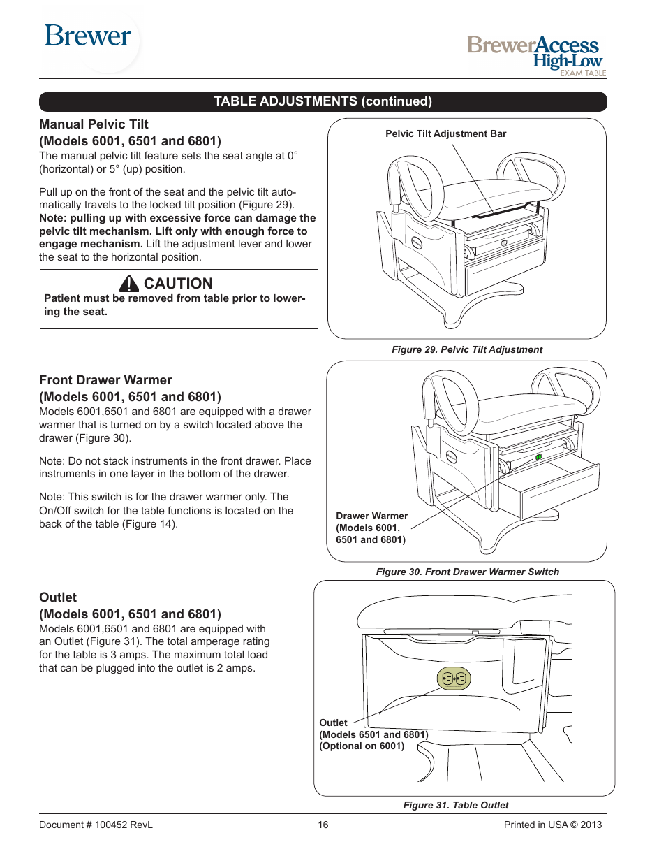 Caution | Brewer Access High-Low User Manual | Page 16 / 26