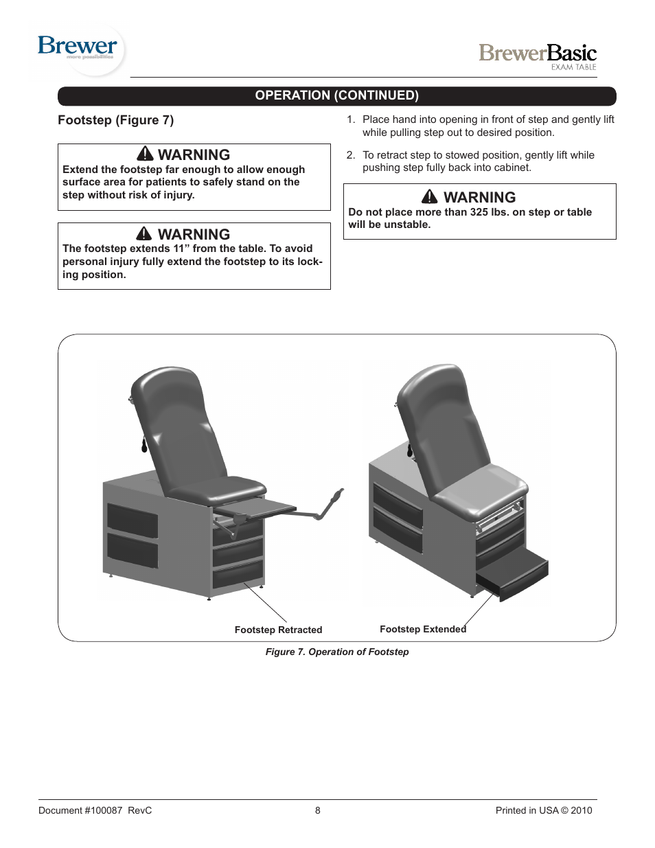Warning | Brewer Basic 4000/4001 User Manual | Page 8 / 16