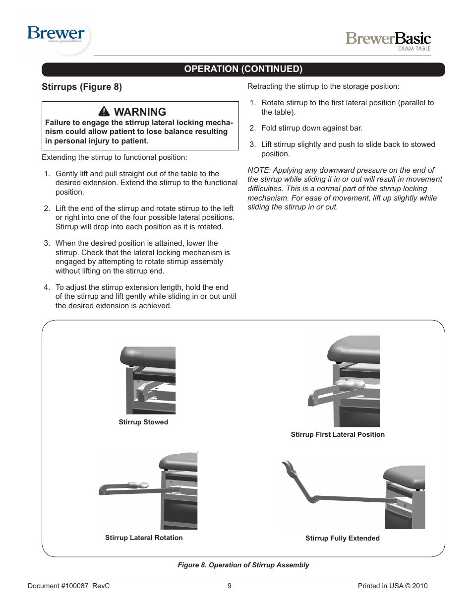 Warning | Brewer Basic 4000/4001 User Manual | Page 9 / 16