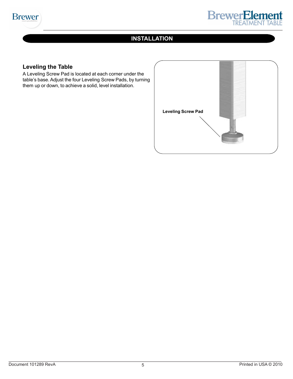 Brewer Element Treatment 2010 User Manual | Page 5 / 7