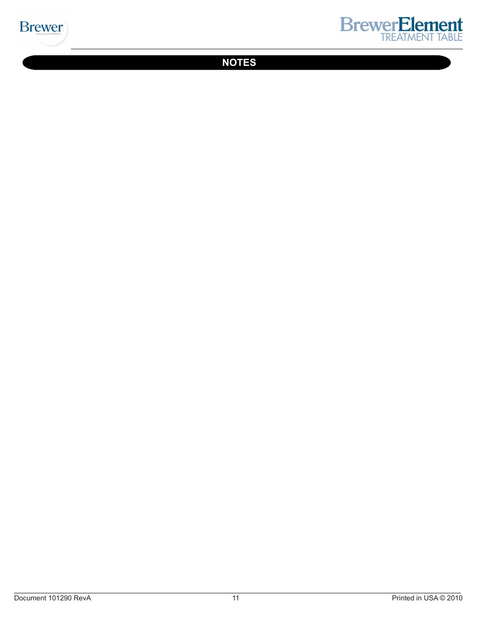 Brewer Element Treatment 2030/2040 User Manual | Page 11 / 11