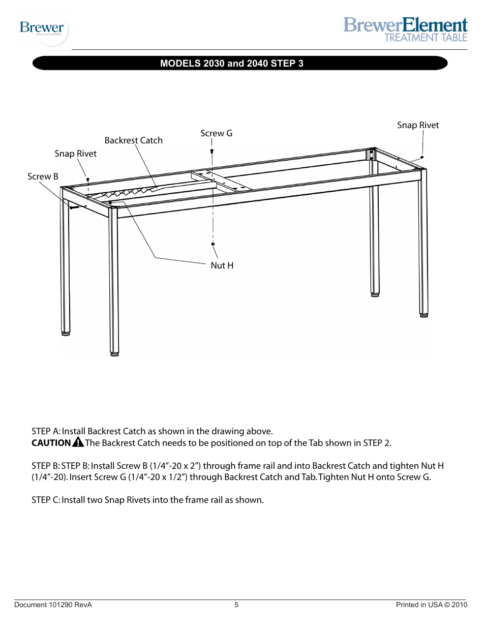 Brewer Element Treatment 2030/2040 User Manual | Page 5 / 11