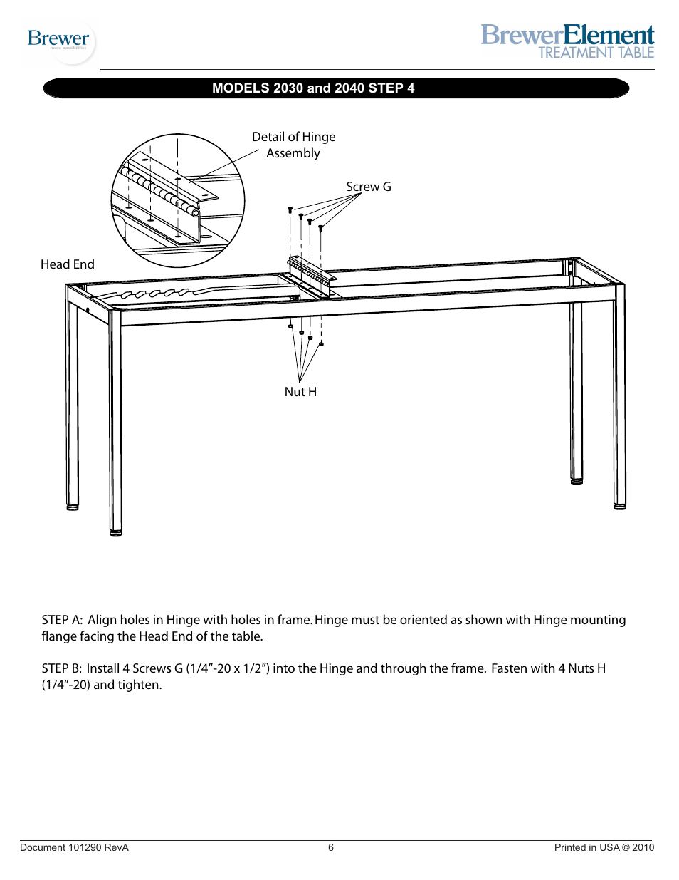 Brewer Element Treatment 2030/2040 User Manual | Page 6 / 11