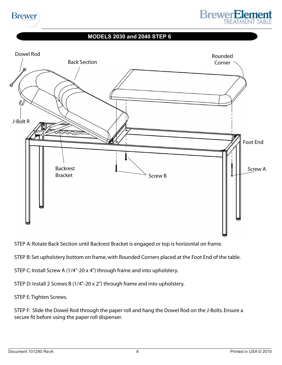 Brewer Element Treatment 2030/2040 User Manual | Page 8 / 11