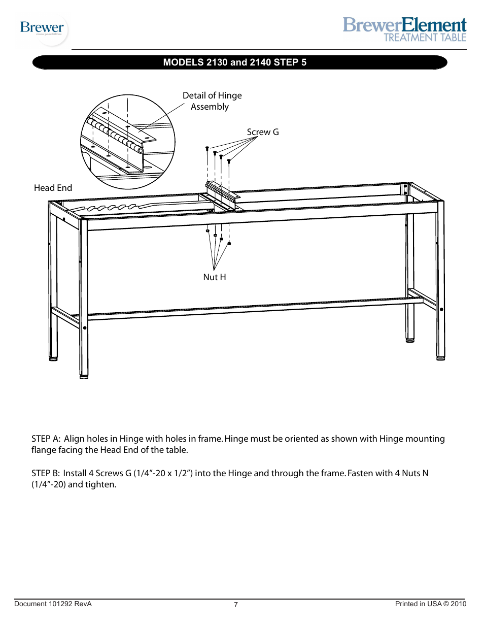 Brewer Element Treatment 2130/2140 User Manual | Page 7 / 12