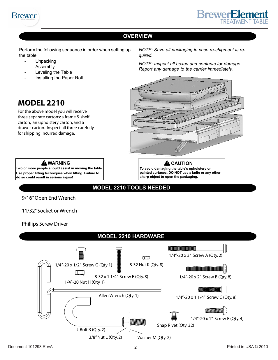 Model 2210 | Brewer Element Treatment 2210 User Manual | Page 2 / 12