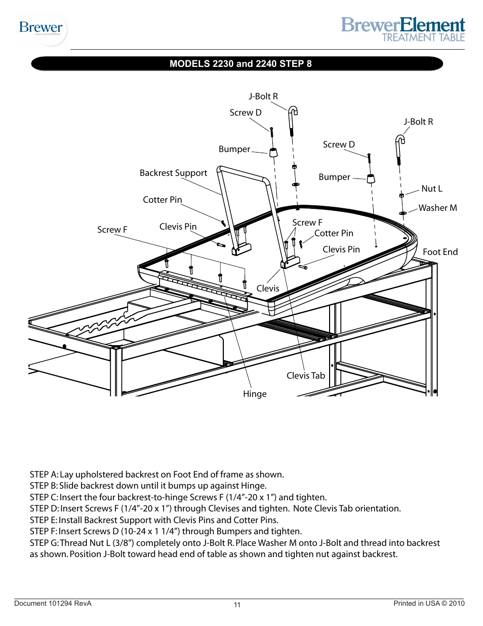 Brewer Element Treatment 2230/2240 User Manual | Page 11 / 16