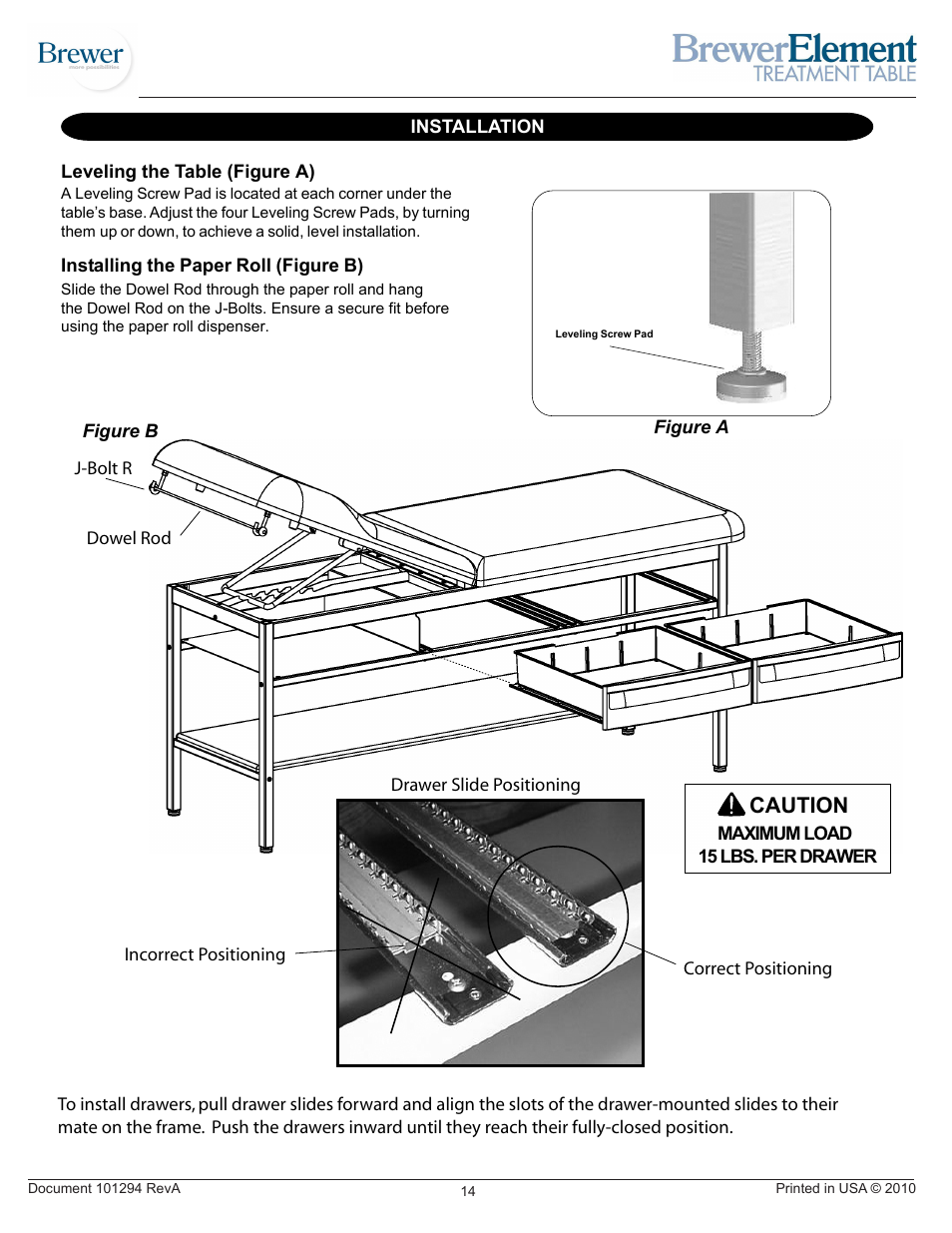 Caution | Brewer Element Treatment 2230/2240 User Manual | Page 14 / 16