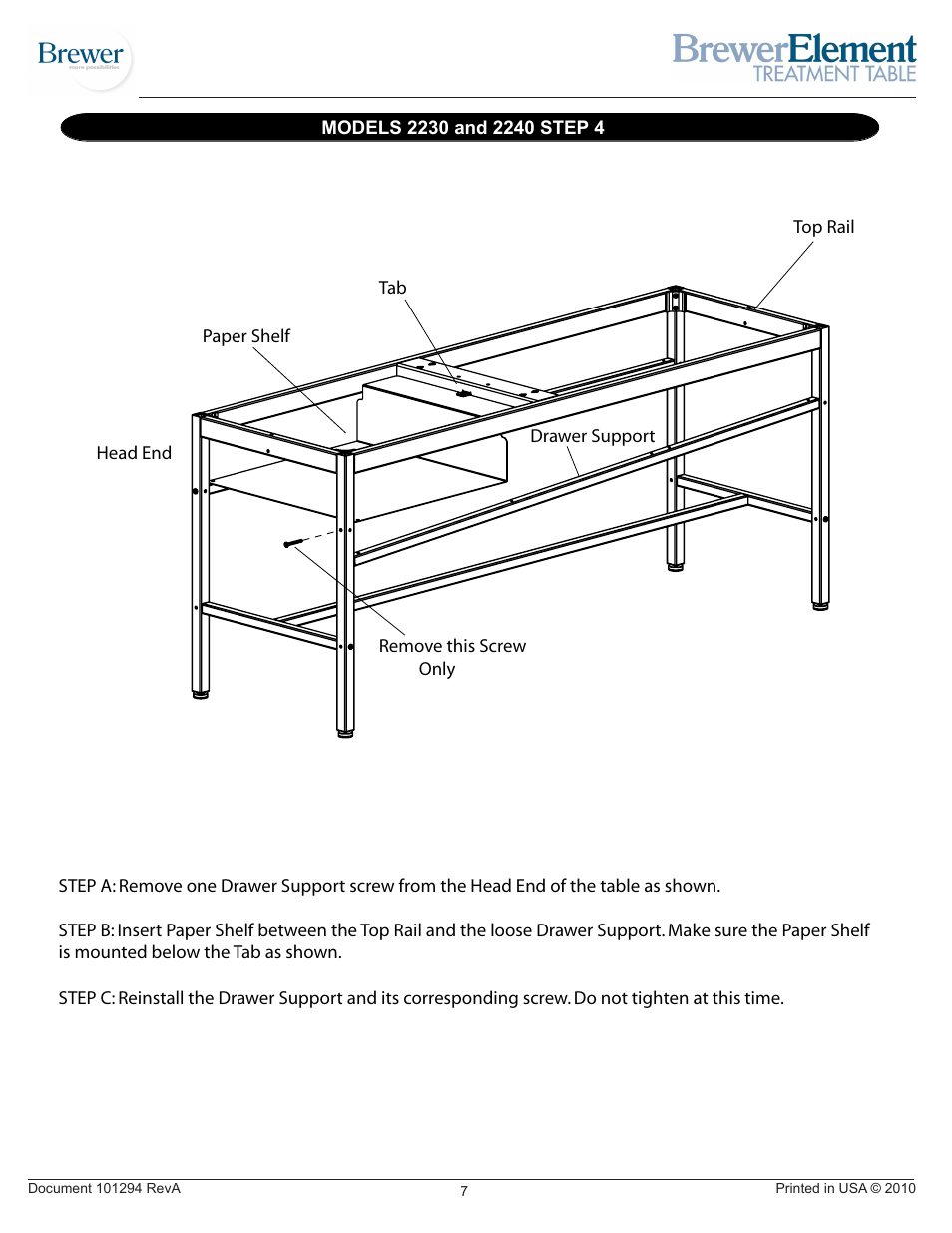 Brewer Element Treatment 2230/2240 User Manual | Page 7 / 16