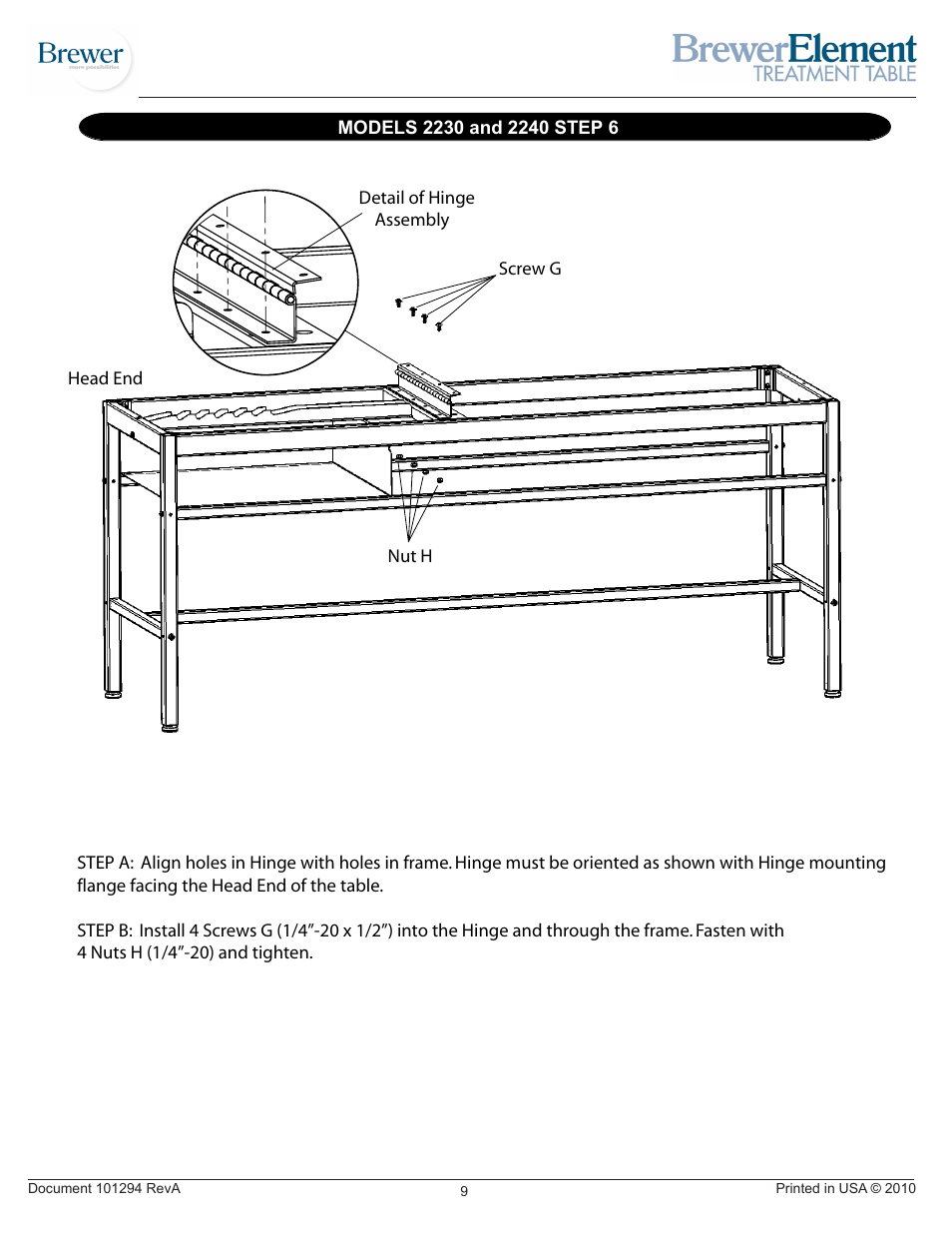 Brewer Element Treatment 2230/2240 User Manual | Page 9 / 16