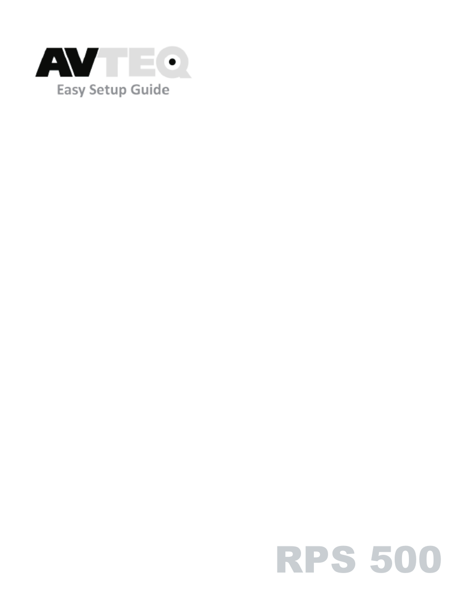 AVTEQ RPS-500S User Manual | 4 pages