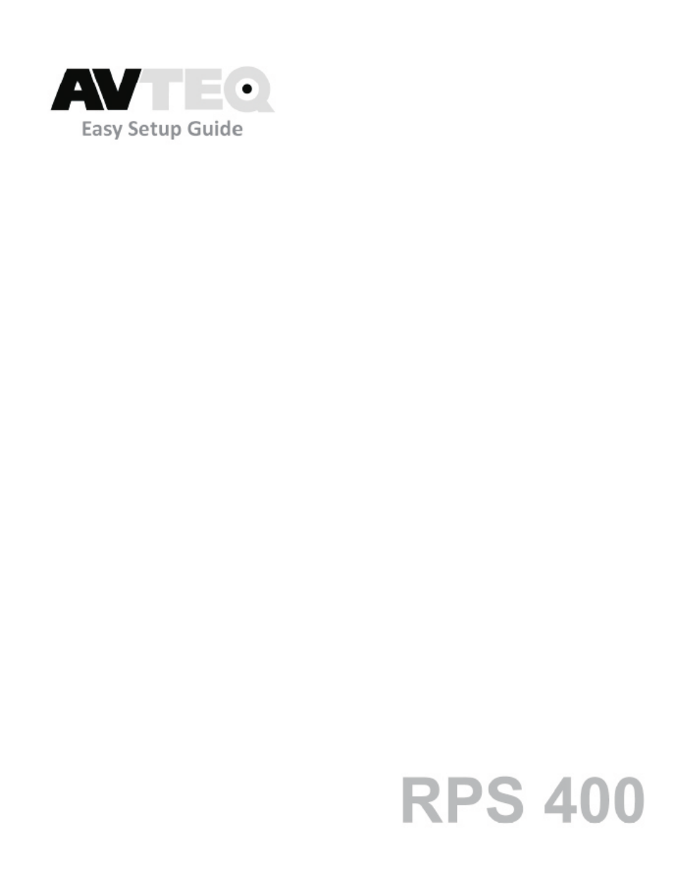 AVTEQ RPS-400 User Manual | 4 pages