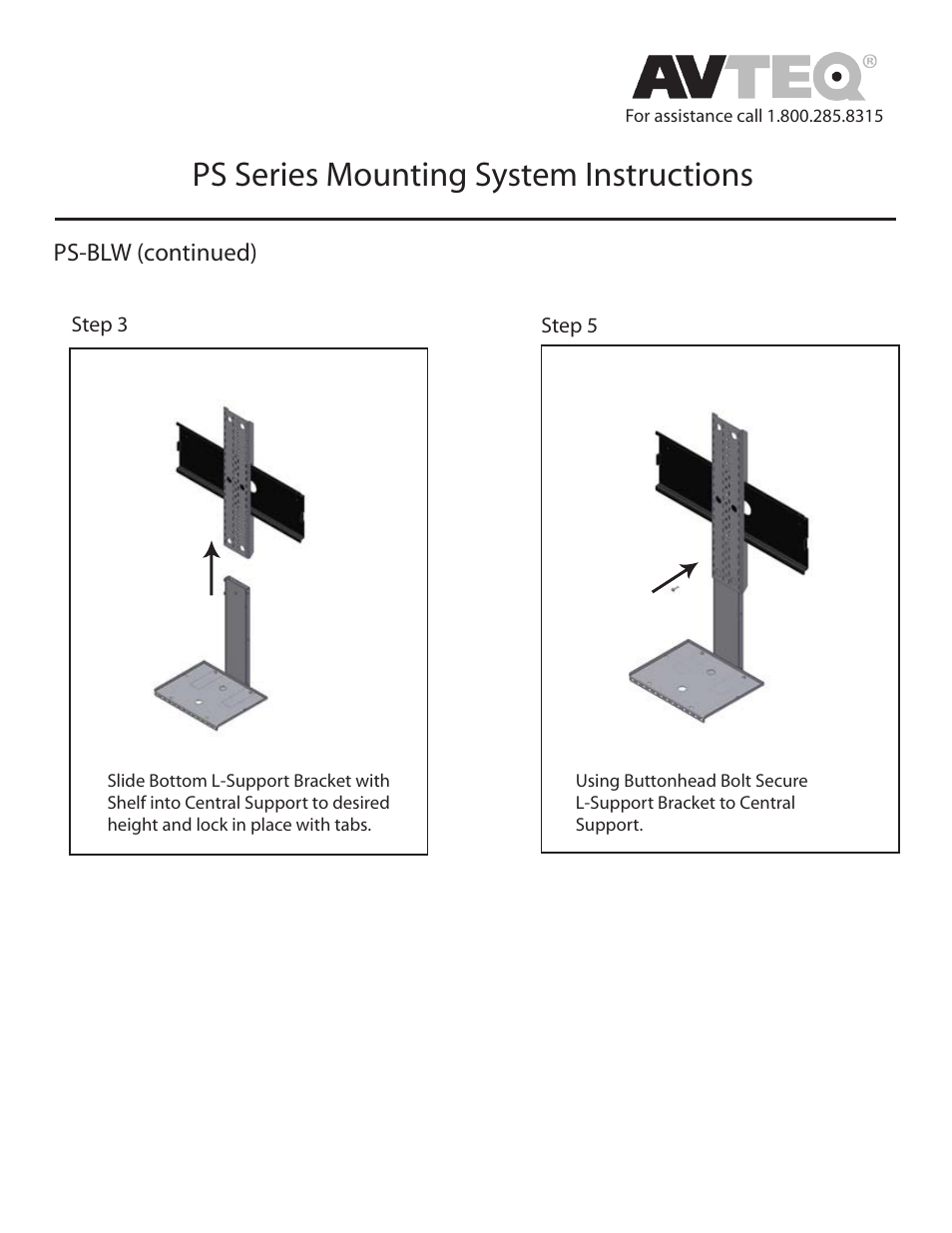 Ps series mounting system instructions | AVTEQ PS-100S User Manual | Page 6 / 6