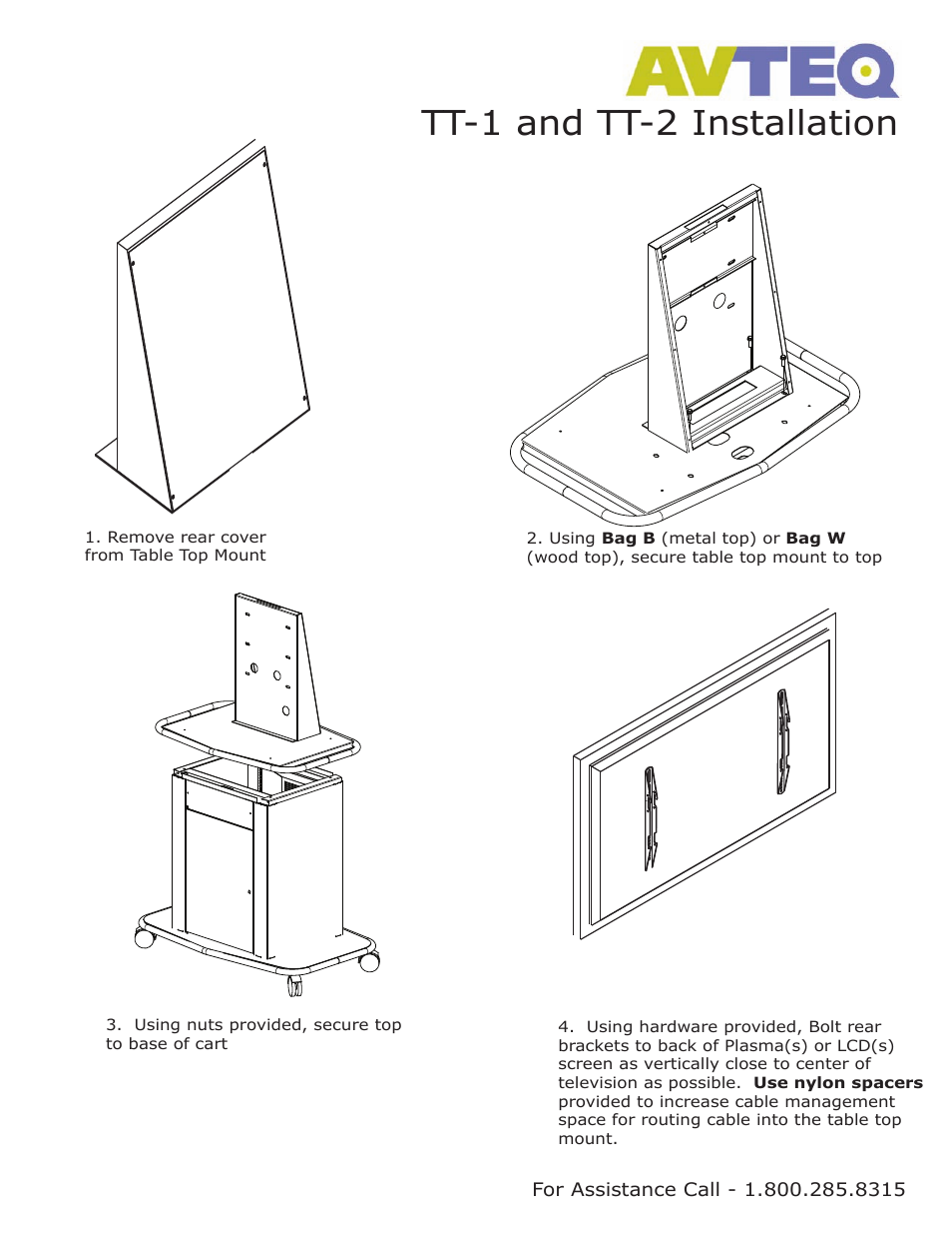 Tt-1 and tt-2 installation | AVTEQ TT-1/TT-2 User Manual | Page 2 / 4