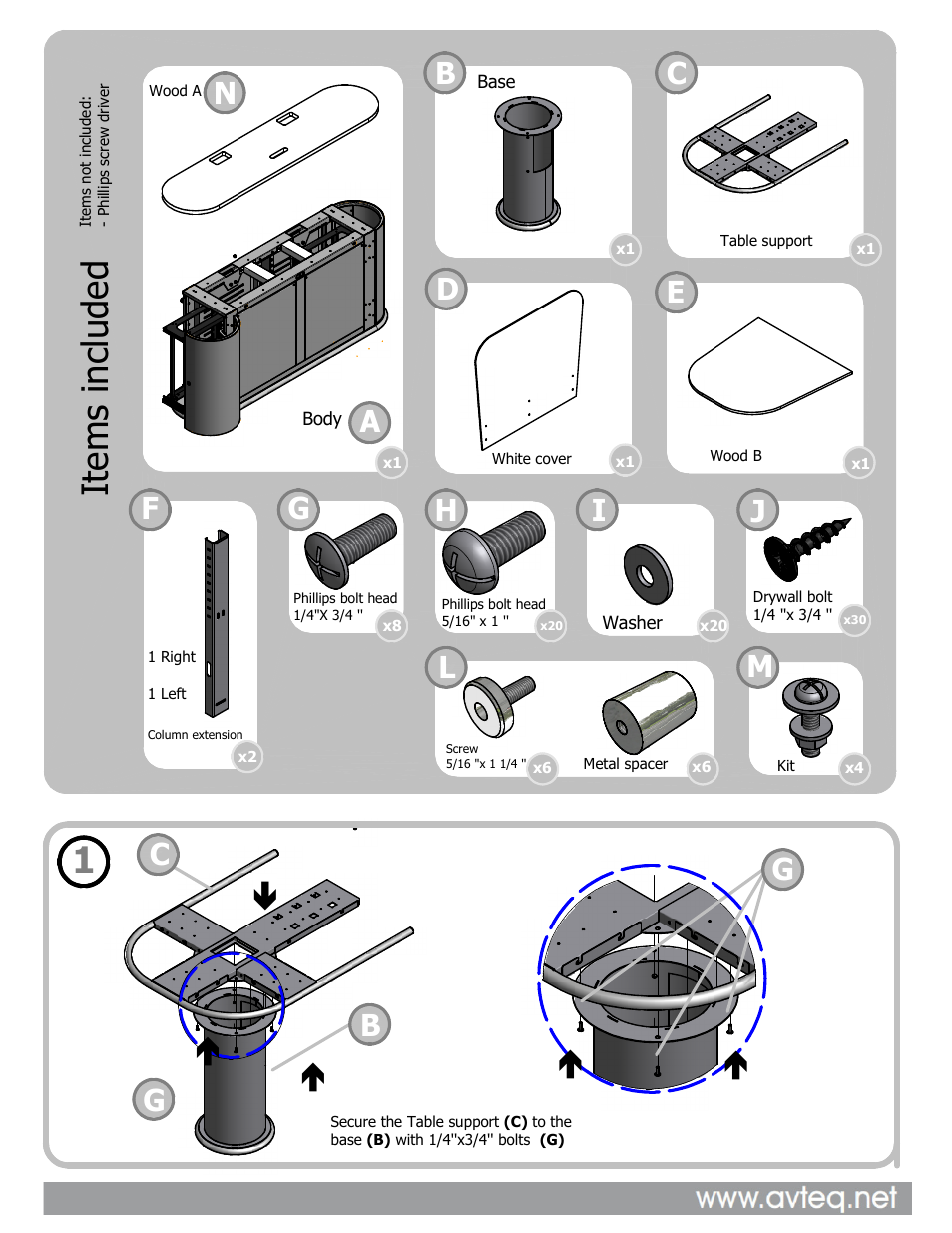 Jf g | AVTEQ TeamSpaceSlim User Manual | Page 2 / 5