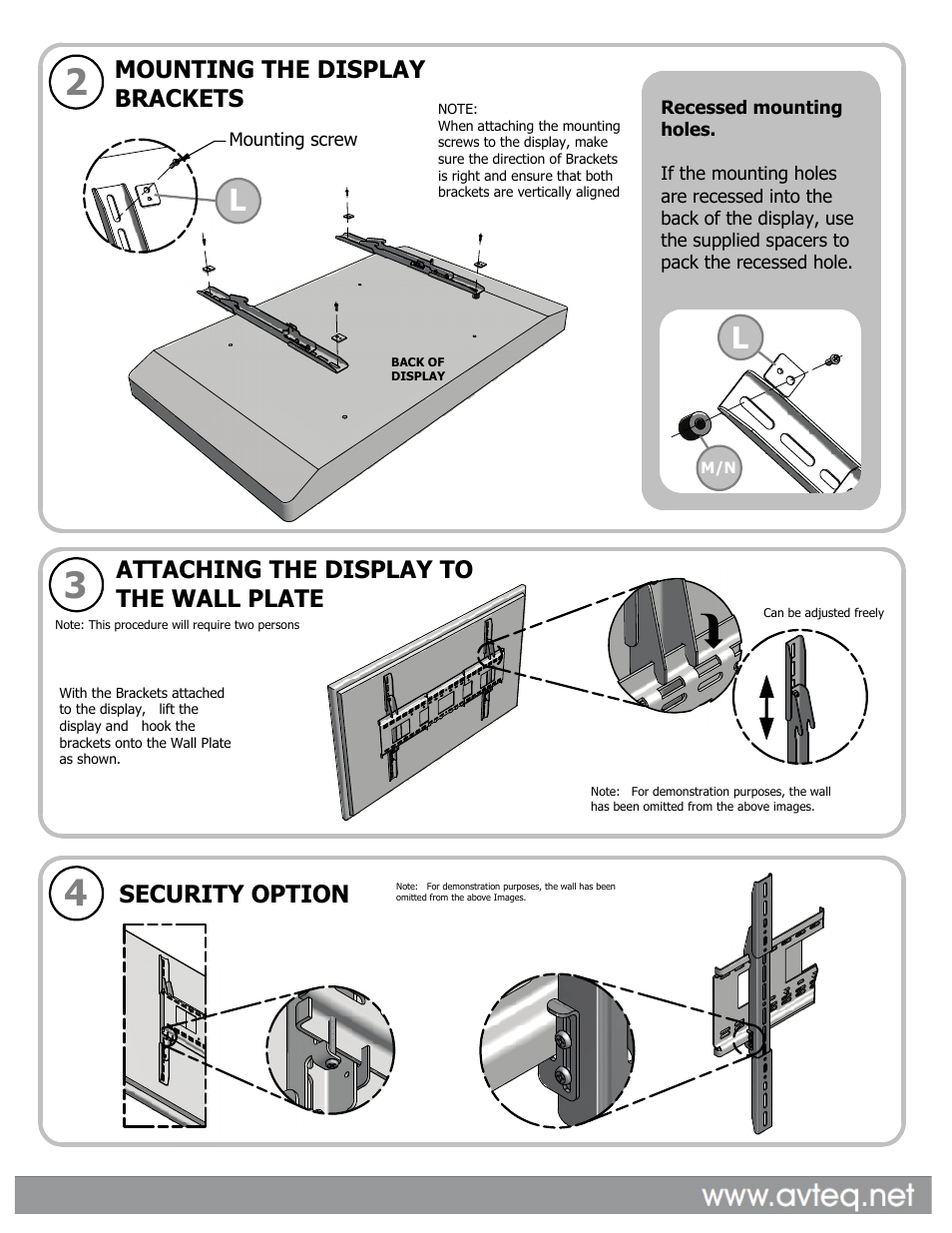 AVTEQ Adjustable Universal Mount (UM-1, UM-1T, UM-2) User Manual | Page 3 / 3