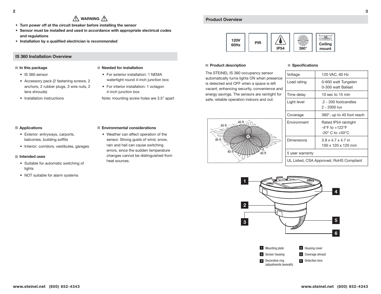 STEINEL IS 360 User Manual | Page 2 / 4